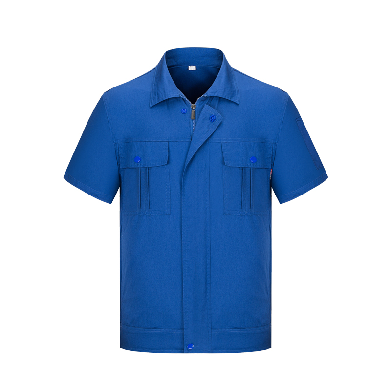 夏季短袖車間工作服定制款式圖片